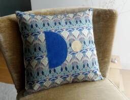 Decorative Cushion in Liberty Cotton Fabric With Art Nouveau Pattern, Square Shape, 40 X cm, Handmade - thumbnail 1