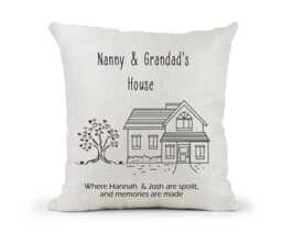 Personalised Cushion, Grandma & Grandpa's House, Granny, Gran, Nan, Nanny, Nonno, Nonna, Grandad, Pops, Mum Dad Gift - thumbnail 1