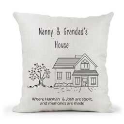 Personalised Cushion, Grandma & Grandpa's House, Granny, Gran, Nan, Nanny, Nonno, Nonna, Grandad, Pops, Mum Dad Gift - thumbnail 2
