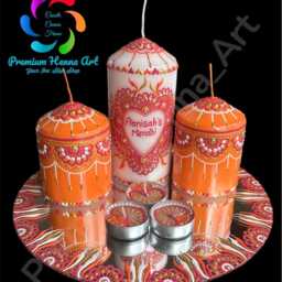 Decorative Personalised Henna Mehndi Candles, Wedding, Christmas, Birthday Gifts - thumbnail 2