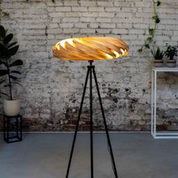 standing Lamp Made Of Olive Ash Wood, Handmade Design Lamp