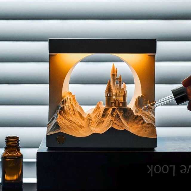 Gypsum Diffuser Lamp Moon & Mountain Aromatherapy Led Light - image 1