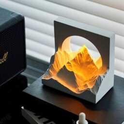 Gypsum Diffuser Lamp Moon & Mountain Aromatherapy Led Light - thumbnail 4