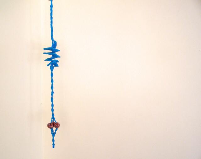 Macrame Spiral Hanging - Home Decor Boho Knots Turquoise Wall Ceiling - image 1