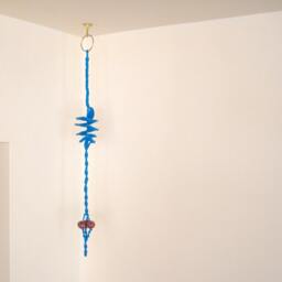Macrame Spiral Hanging - Home Decor Boho Knots Turquoise Wall Ceiling - thumbnail 4