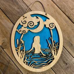 Wild Swimming Wooden Wall Art Cold Water Swimmer Gift - thumbnail 1