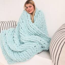 Blanket Throw Chenille Chunky Knit - thumbnail 3