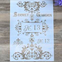 Stencil Secret Garden - Scrapbooking Stencil Craft Wall Painting Diy Decor - 12910-A - thumbnail 2