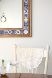 Talavera Mirror - Wall Large Wood Blue White Tile Free Shipping