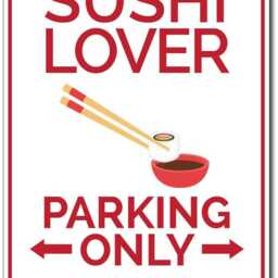 Sushi Lover Parking Sign, Food Gift, Wall Decor, Roll Rolls - Quality Aluminum - thumbnail 2