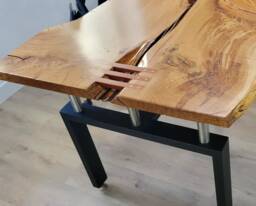 Live Edge Oak Desk, Wood & Steel, Custom Home Office - thumbnail 1