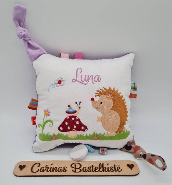 Music Box, Hedgehog Music Baby Box With Requested Melody, Personalized Pillow, Shower Gift, Pillow Name - image 1
