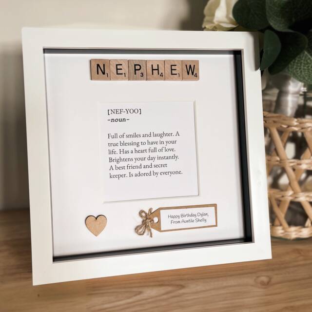 Personalised Nephew Meaning Frame. Message. Gift - image 1
