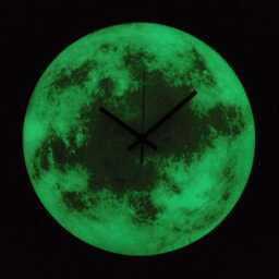 Sun Wall Clock Glow in The Dark Celestial Glass Art in Orange, Yellow & Copper - thumbnail 3