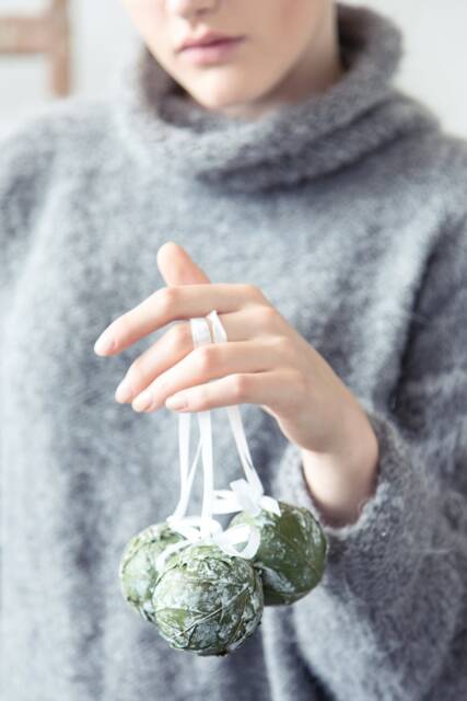 Green Frosted Christmas Ornaments Set Of 3 - Handmade Rustic Holiday Decor - image 1