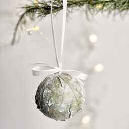Green Frosted Christmas Ornaments Set Of 3 - Handmade Rustic Holiday Decor - thumbnail 3