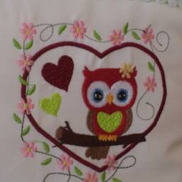 Pillow For Birth - Owl in Heart Light Green - thumbnail 3
