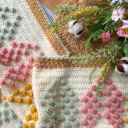 Free UK Shipping Handmade Crochet Baby Blanket, Cot Blaneket, Lap Handmade Blanket - thumbnail 3