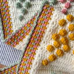 Free UK Shipping Handmade Crochet Baby Blanket, Cot Blaneket, Lap Handmade Blanket - thumbnail 2