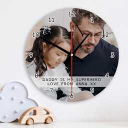 Photo Wall Clock Personalised Glass Wooden 20cm 30cm - Home Decor Anniversary Wedding Birthday Memorial New Baby Sentimental Gifts - thumbnail 3