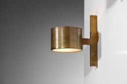 Pair Mid Century Modern Italian Style Glass Antique Vintage Brass Drum Wall Sconce Sputnik Fixture Bedroom Living Hall Minimalist Light Indu - thumbnail 1