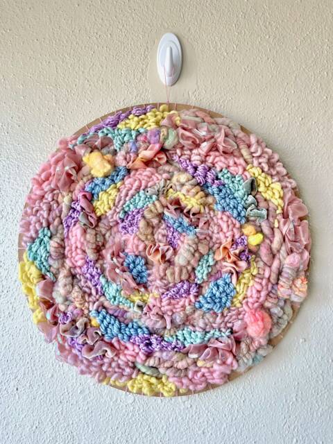Pastel Dreamboat 16-Inch Round Woven Wall Hanging - image 1