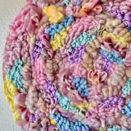 Pastel Dreamboat 16-Inch Round Woven Wall Hanging - thumbnail 2