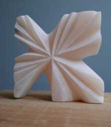 Pink Alabaster Star Sculpture Abstract Stone Art, Glowing Decor - thumbnail 1
