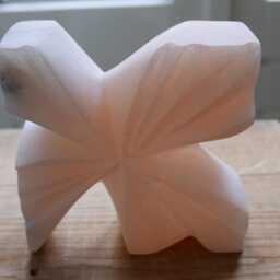 Pink Alabaster Star Sculpture Abstract Stone Art, Glowing Decor - thumbnail 4