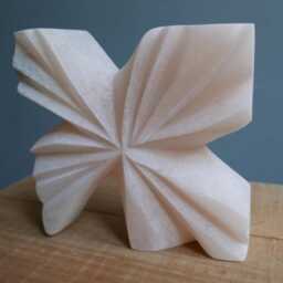Pink Alabaster Star Sculpture Abstract Stone Art, Glowing Decor - thumbnail 2