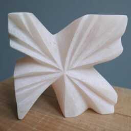 Pink Alabaster Star Sculpture Abstract Stone Art, Glowing Decor - thumbnail 3