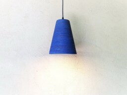 Coastal Blue Ceramic Pendant Light Modern Carved Texture Lighting