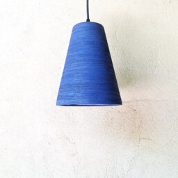 Coastal Blue Ceramic Pendant Light Modern Carved Texture Lighting - thumbnail 3
