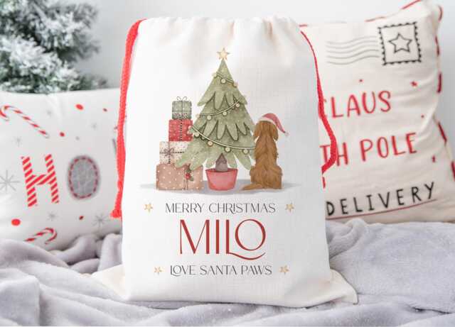 Personalised Dog Christmas Sack - For Dog, Santa Sack, Christmas Stocking, Personlised Sack - image 1