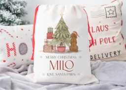 Personalised Dog Christmas Sack - For Dog, Santa Sack, Christmas Stocking, Personlised Sack
