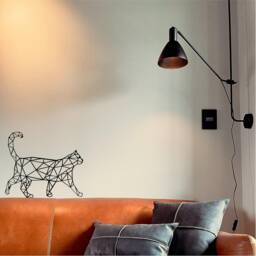 Geometric Cat Wall Art, Minimalist, Modern, Abstract, Decal, Mural, Transfer, Boho -G009, 5 Sizes, 36 Colour Options, Home Decor - thumbnail 3