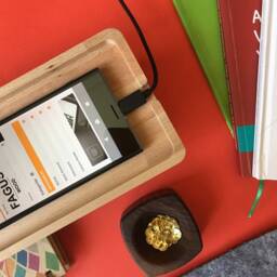 Fagus Wood Desk Organizer, Phone Dock, Office Caddy - thumbnail 4