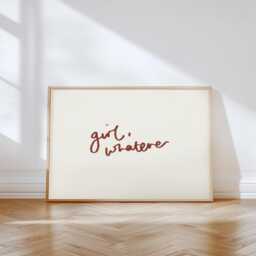 Girl, Whatever Wall Print - Typography Text Motivational Poster Graphic Room Artwork Unproblematic Vibes - thumbnail 3