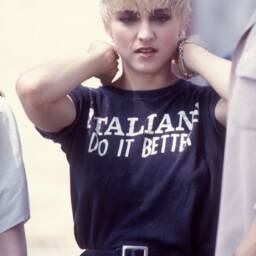 Italy Pennant Flag/Homeage To Madonnas Tshirt in Papa Dont Preach Video Felt Pennant Wall Hanging Banner Italians Do It Better - thumbnail 2