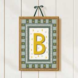 Personalised Initial Print Cottage Core Style , Nursery Prints Girls, Boys, Custom Print, Alphabet Letters Wall Art - thumbnail 2