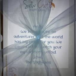 Personalized Birth Stat Baby Quilt - Custom Name Newborn Blanket Moon & Stars Nursery Keepsake Shower Gift Embroidered - thumbnail 3