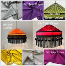 Silk Satin Fringed Lamp Shade - Victorian Style Handmade Pendant Light - thumbnail 4