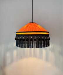 Silk Satin Fringed Lamp Shade - Victorian Style Handmade Pendant Light