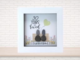 Personalised 30Th Anniversary Pebble Art - Pearl Wedding Gift - thumbnail 1