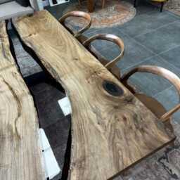 Custom Walnut Wood Epoxy Dining Table Handcrafted Resin River Table - thumbnail 3