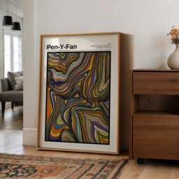 Pen-Y-Fan Mountain Contour Print Brecon Beacons Map Art, Bannau Brycheiniog National Park, Free Personalisation - thumbnail 2