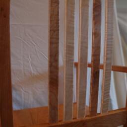 Curly Maple & Cherry Mission Style Arm Chair - thumbnail 3
