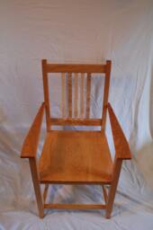 Curly Maple & Cherry Mission Style Arm Chair - thumbnail 1
