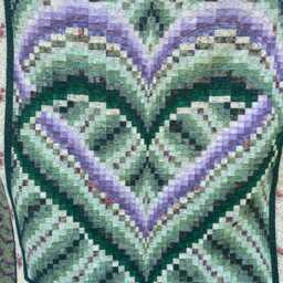 Quilted Blanket - Melinda's Heart- Bargello Wall Hanging- Fabric Art Lap Quilt - thumbnail 2