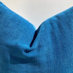 Blue Chenille Pillow Cover, Textured Cotton Blend Throw Pillow, 20x20 - thumbnail 3